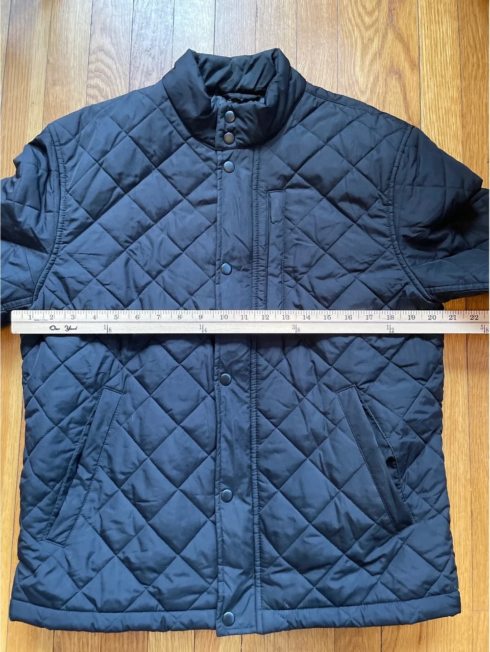 Banana Republic Black Quilted Jacket Men's Medium Snap Zip Lightweight Coat